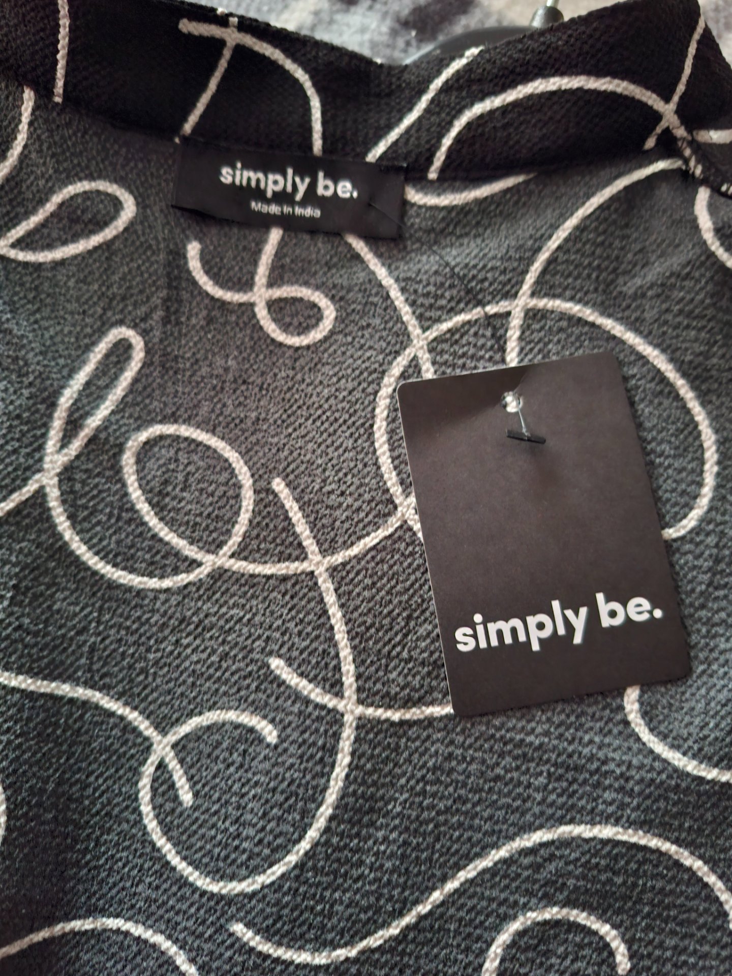 Simply Be Black Patterned Fit and Flare Dress, Simply Be, 10, New condition — preloved on SilentSale®