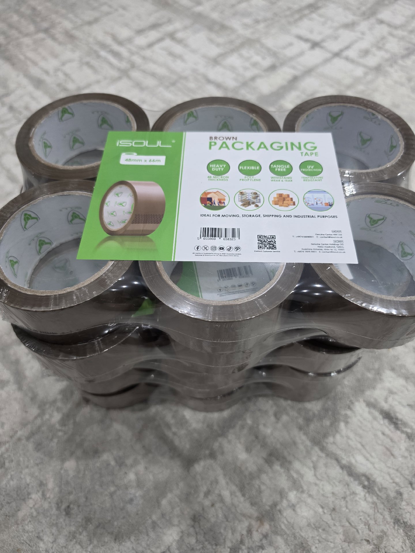 30 Rolls Brown Packaging Tape 48mm x 66m – Strong Adhesive Parcel Tape, Custom, 48mm x 66m, New condition — preloved on SilentSale®