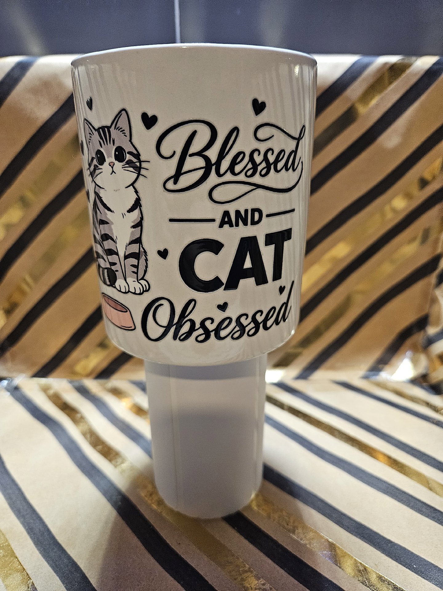 Ceramic Mug Blessed and Cat Obsessed, Unbranded, One Size, New condition — preloved on SilentSale®