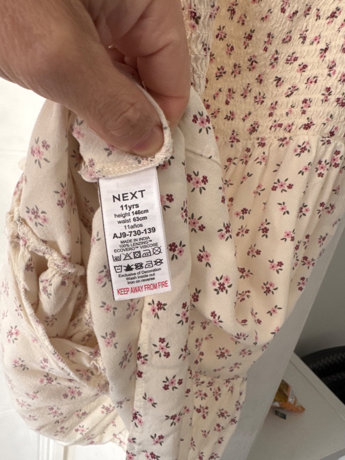 Floral Smocked Puff Sleeve Dress, Next, 11 years, Excellent condition — preloved on SilentSale®