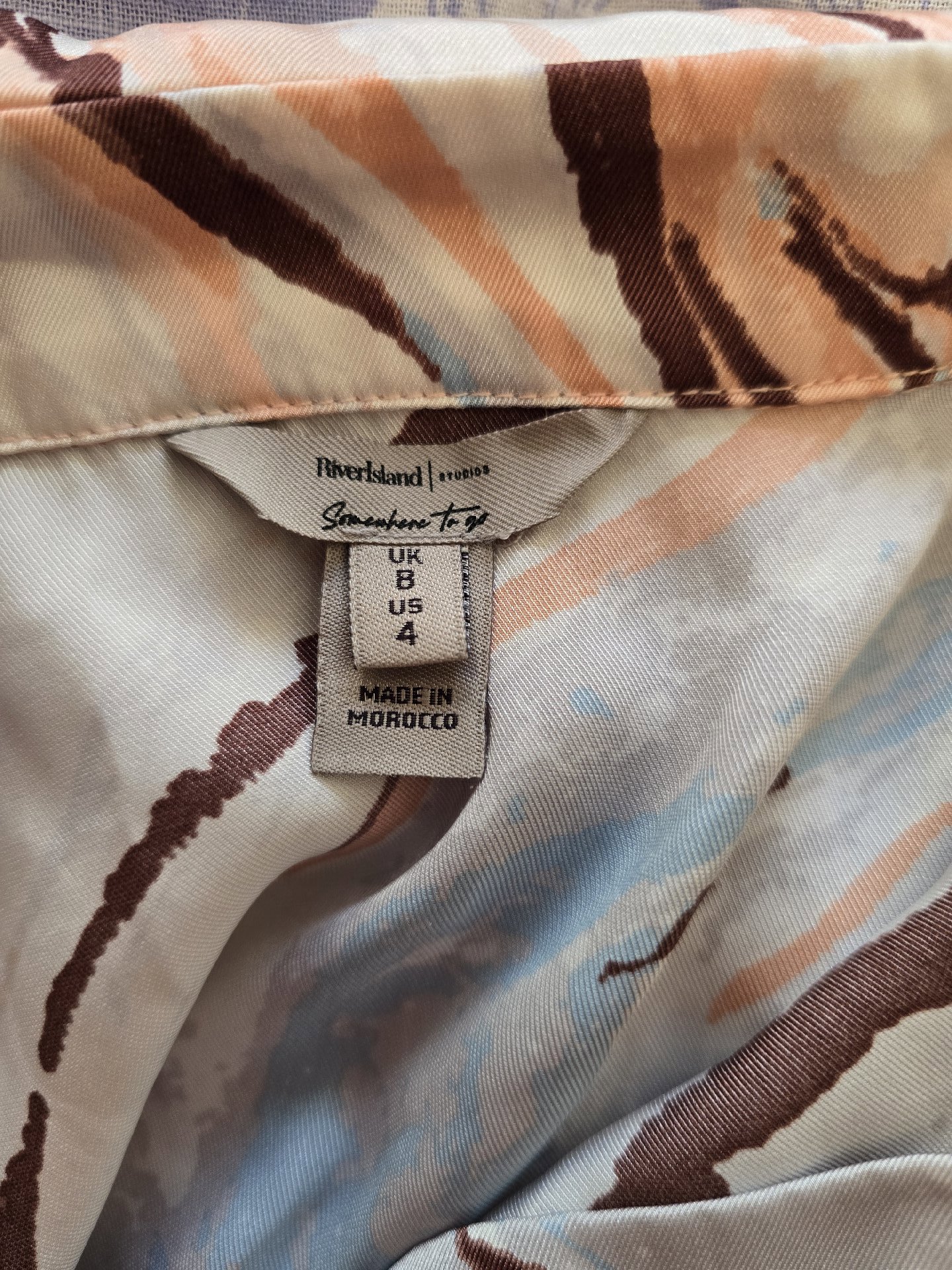River Island Marble Print Long Sleeve Shirt – UK 8, River Island, 8, Excellent condition — preloved on SilentSale®