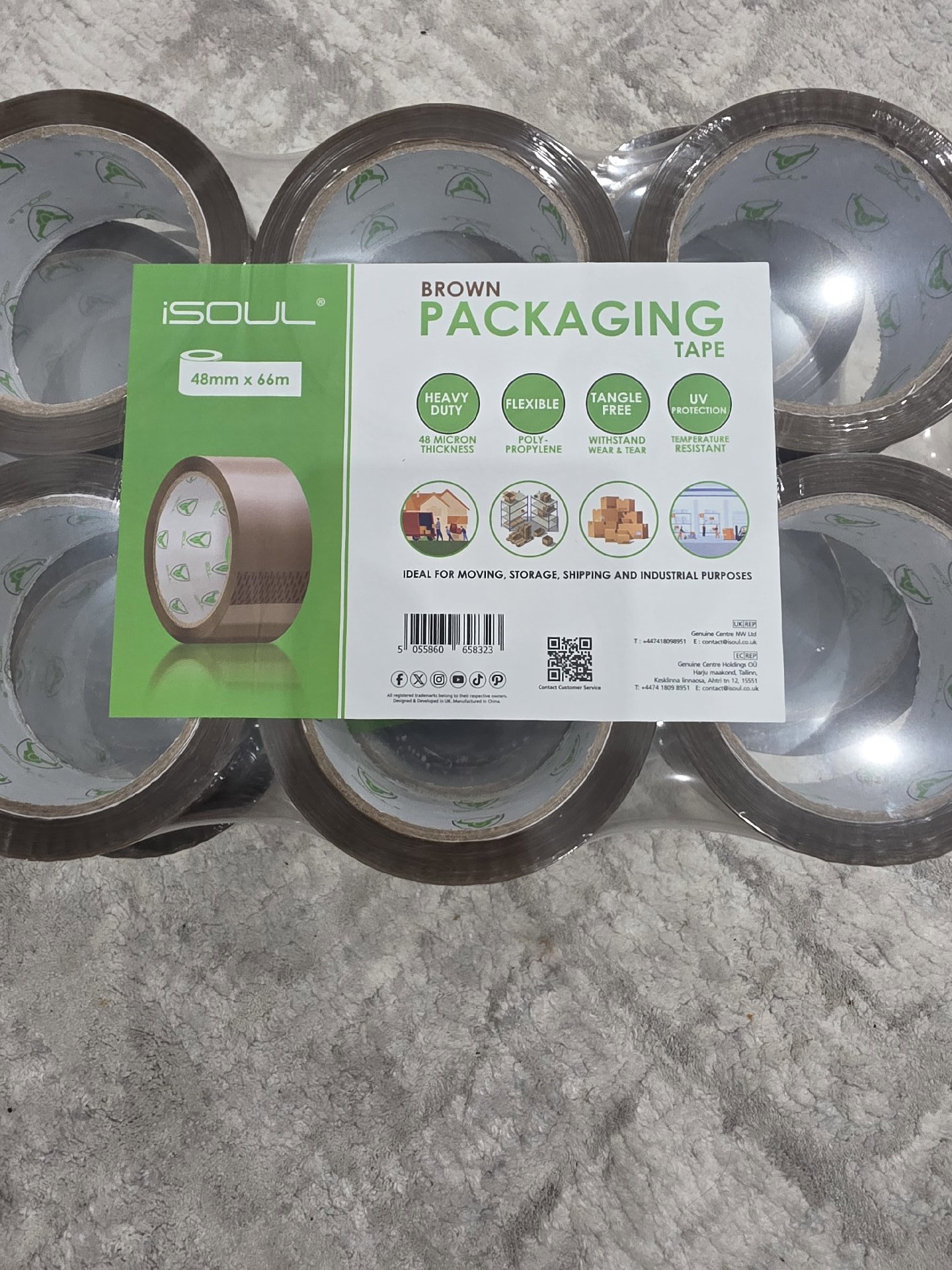 30 Rolls Brown Packaging Tape 48mm x 66m – Strong Adhesive Parcel Tape, Custom, 48mm x 66m, New condition — preloved on SilentSale®