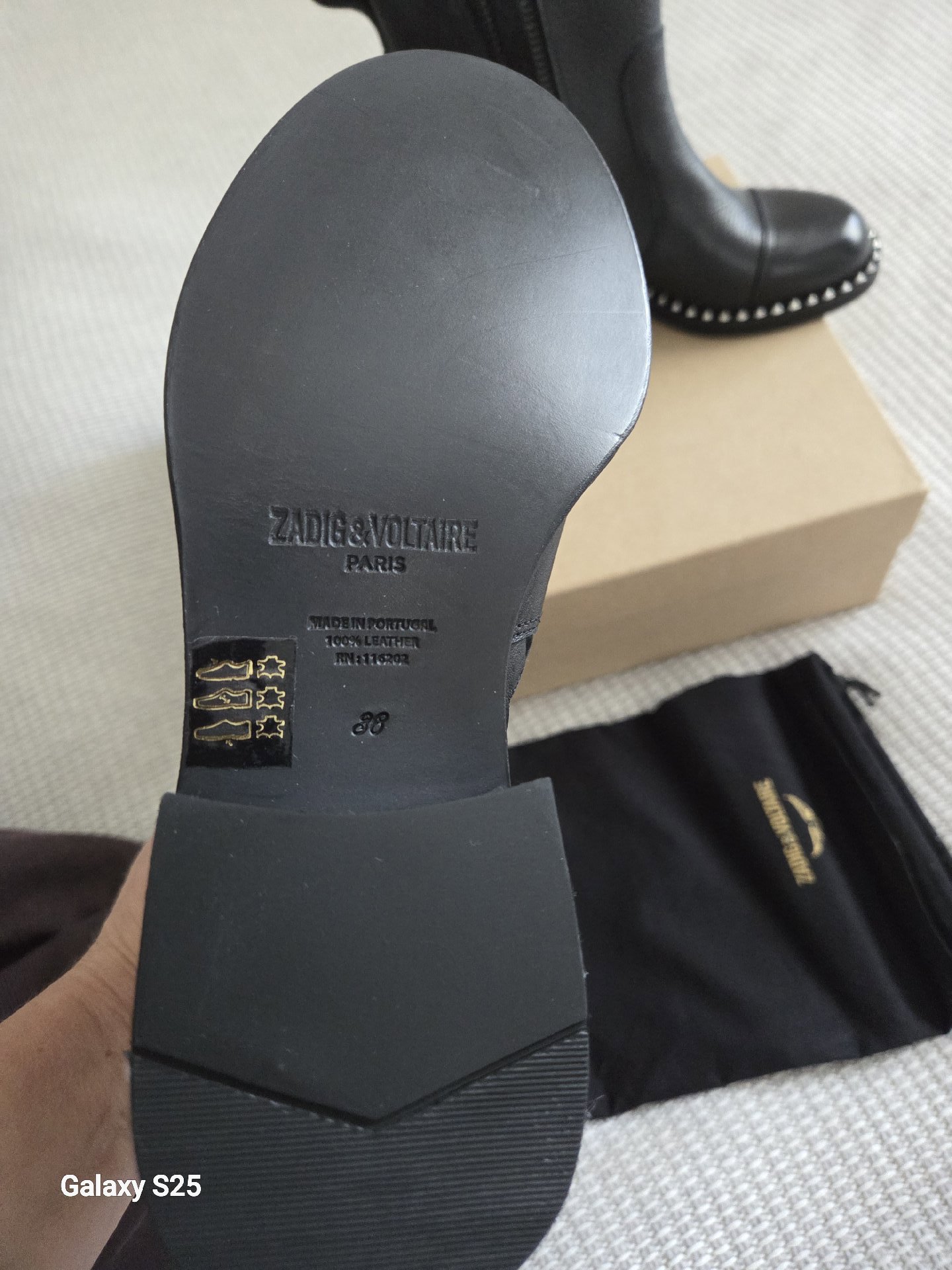 Zadig & Voltaire Black Leather Studded Ankle Boots – UK 3, Zadig & Voltaire, 3, New condition — preloved on SilentSale®