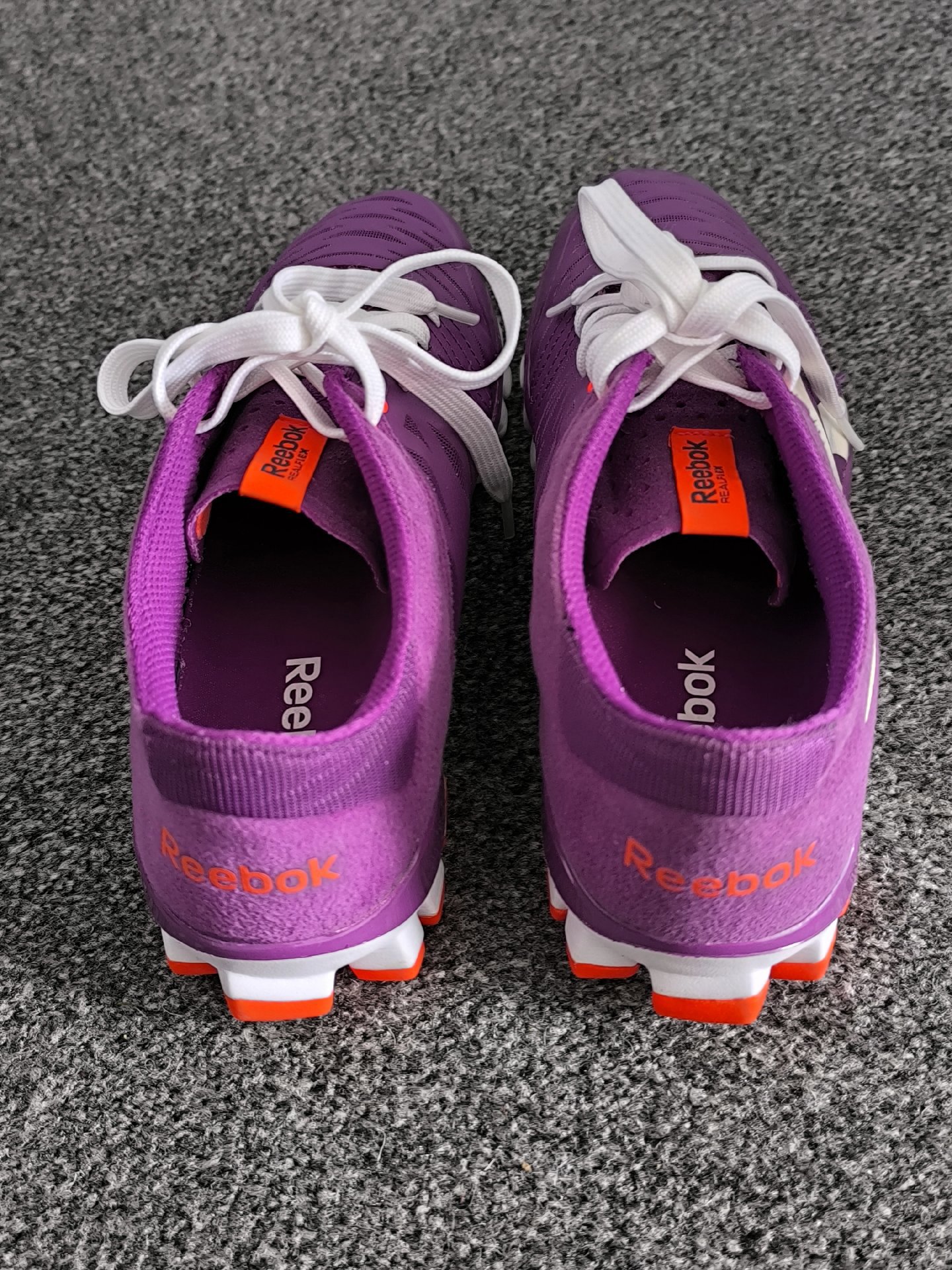 Reebok RealFlex Purple Orange Women's Running Shoes, Reebok, 5.5, Excellent condition — preloved on SilentSale®