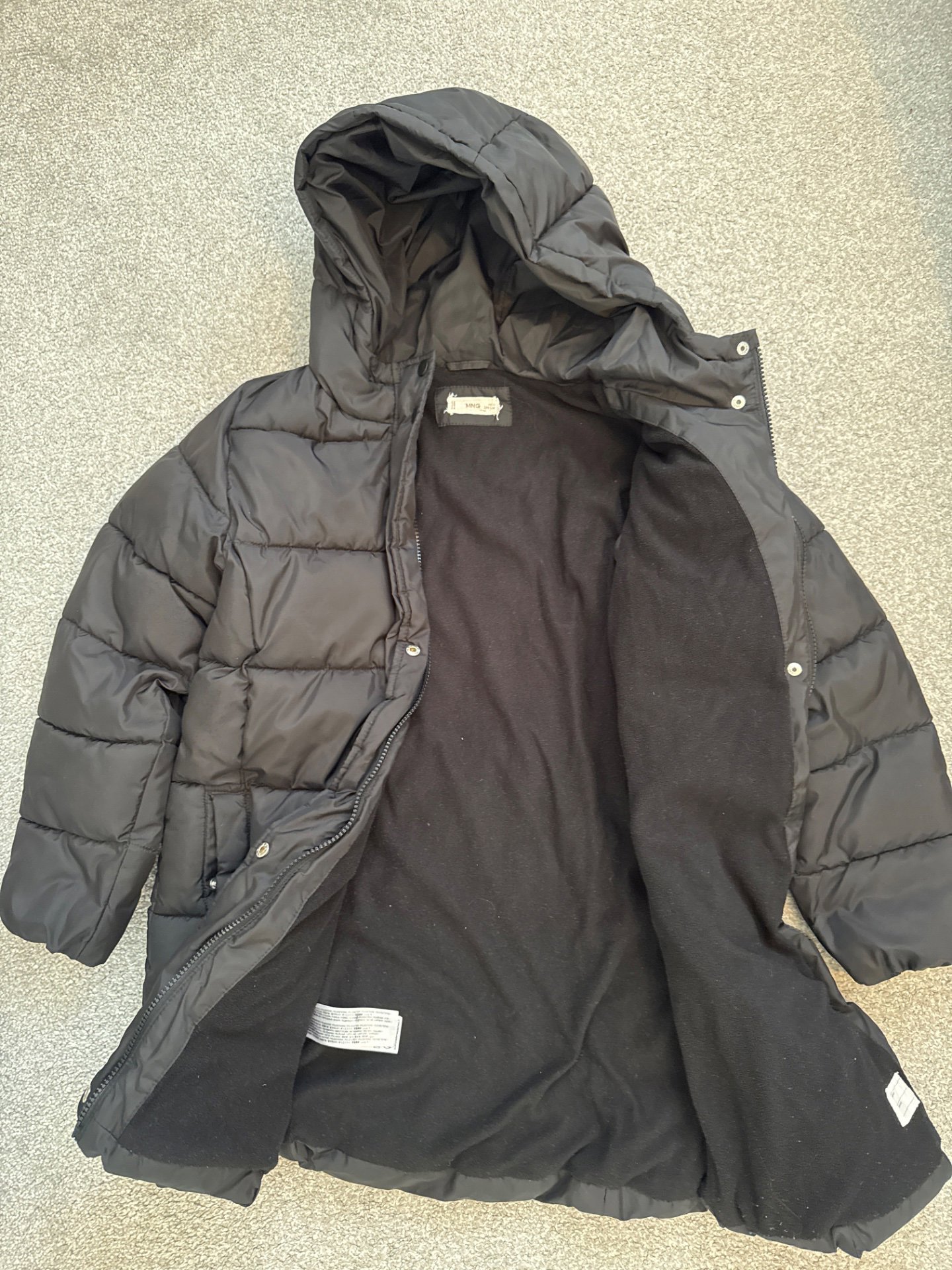Mango Black Hooded Puffer Coat, Unbranded, 11 years, Good condition — preloved on SilentSale®