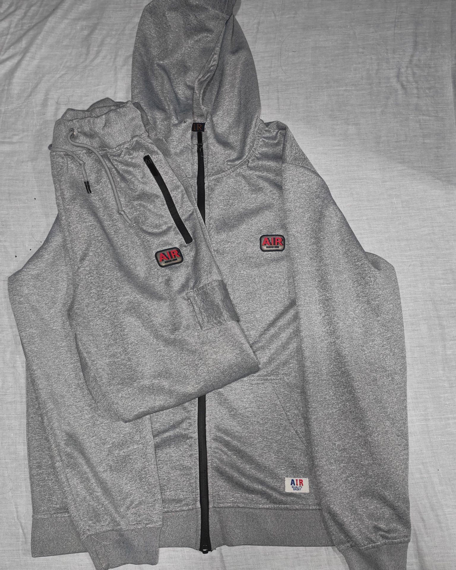 Air Grey Zip Up Hoodie Sweatshirt, Air, M, Excellent condition — preloved on SilentSale®