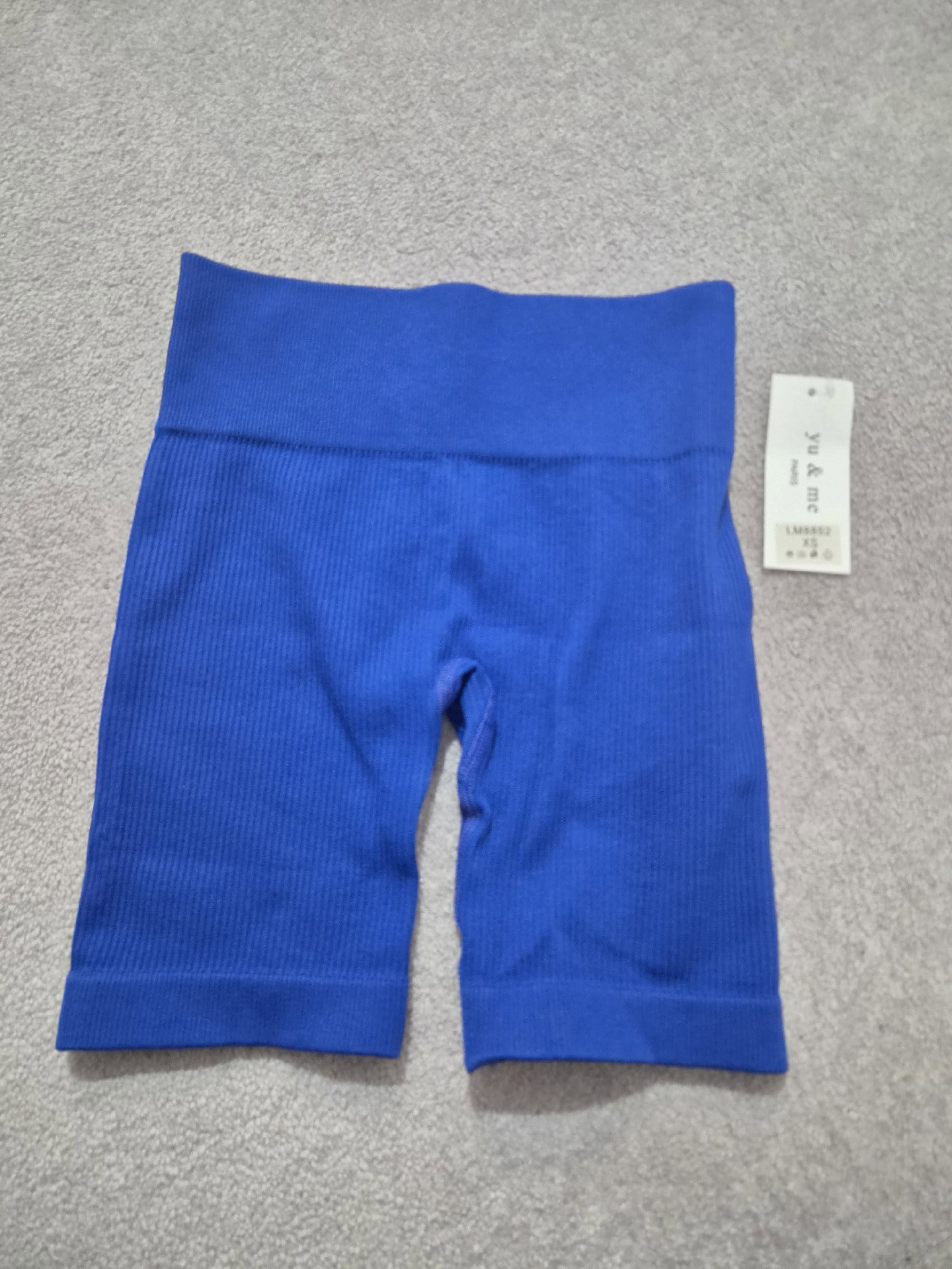 Yu & Me Blue Ribbed Cycling Shorts XS, Yu & Me, XS, New condition — preloved on SilentSale®