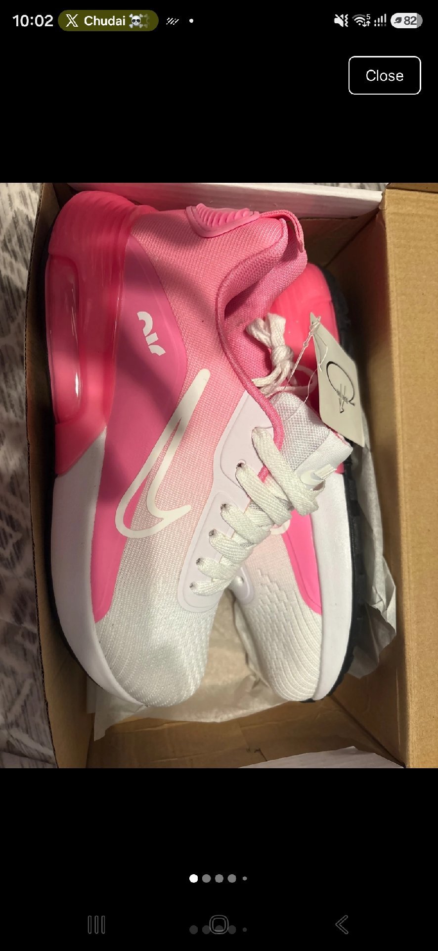 Nike Pink and White Trainers, Nike, 6, New condition — preloved on SilentSale®