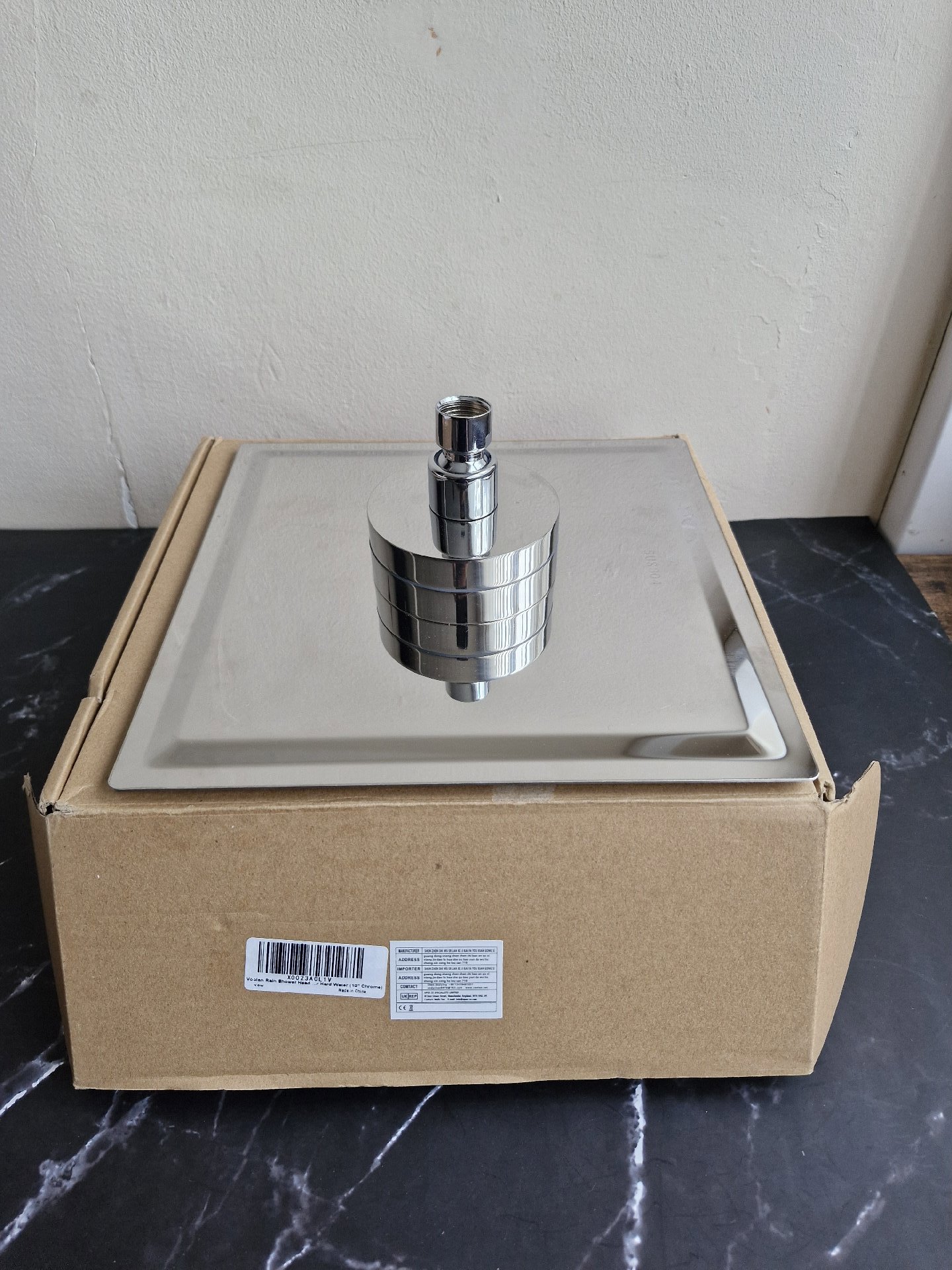 Square Stainless Steel Shower Head with Installation Kit, Voolan, One Size, New condition — preloved on SilentSale®