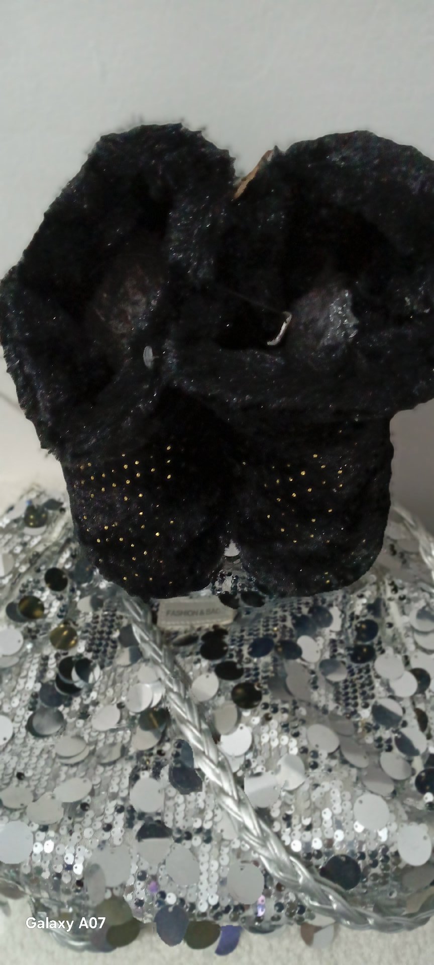 Black Faux Fur Slippers with Gold Studs, Unbranded, One Size, Excellent condition — preloved on SilentSale®