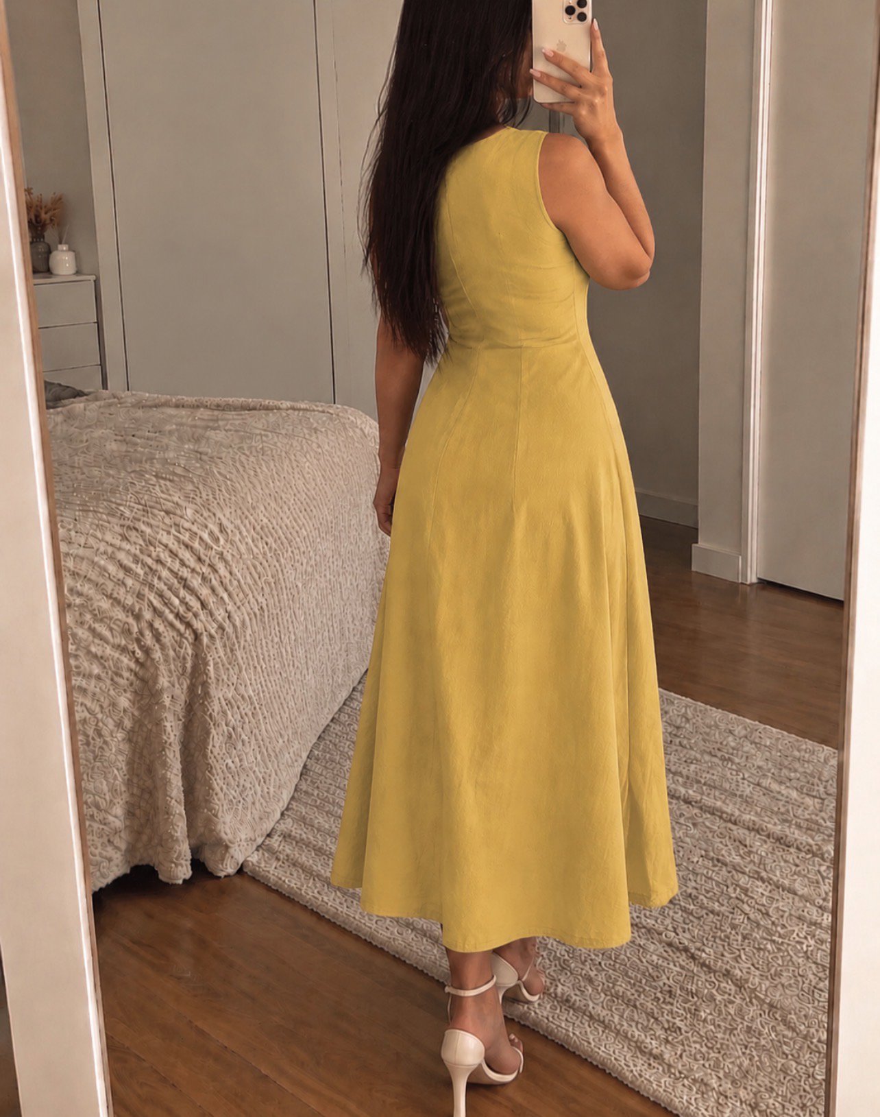 Yellow Button Detail Midi Dress, & Other Stories, 12, New condition — preloved on SilentSale®