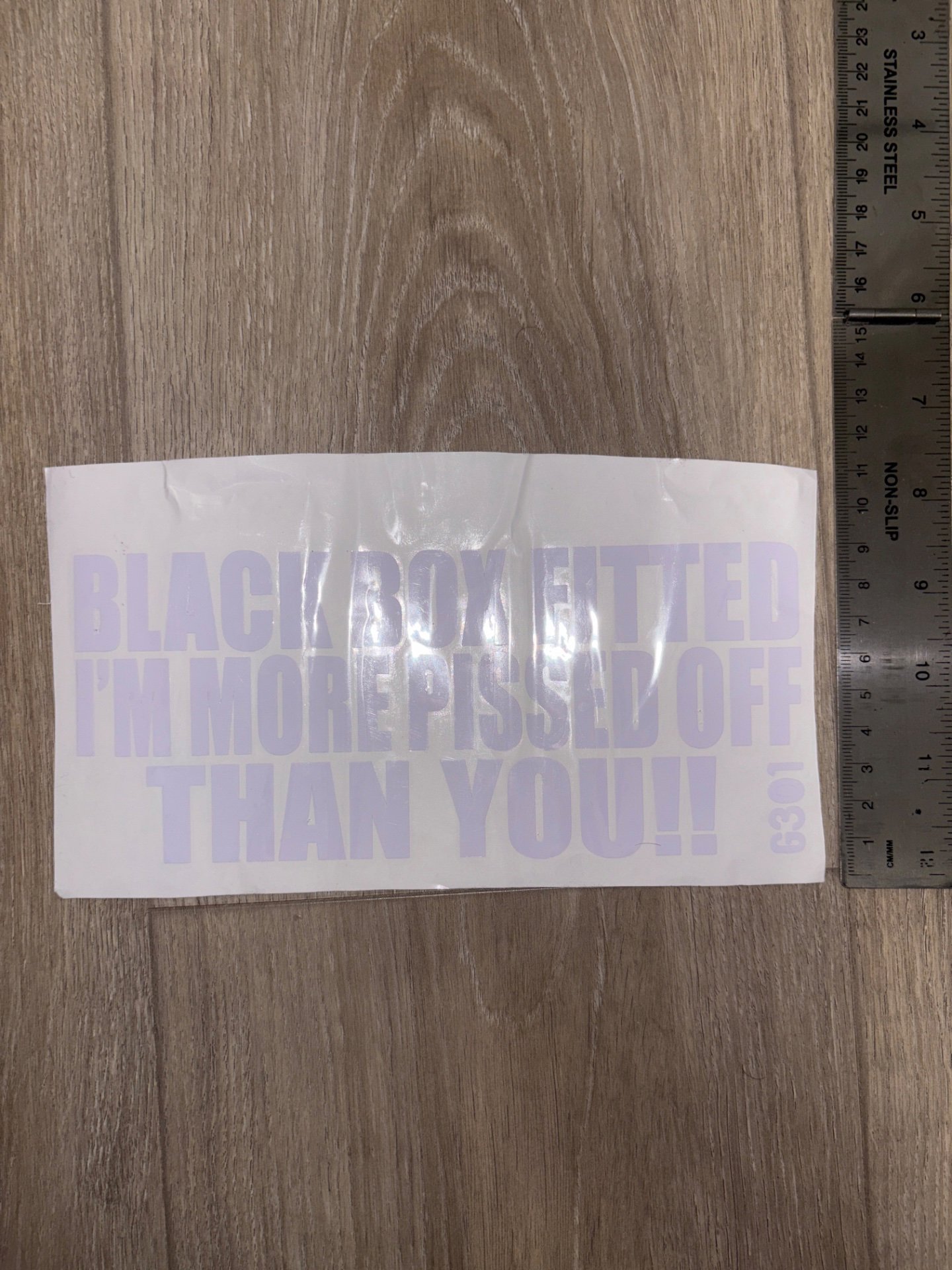 Glossy White Sticker Black Box Fitted Text, Black Box, One Size, New condition — preloved on SilentSale®
