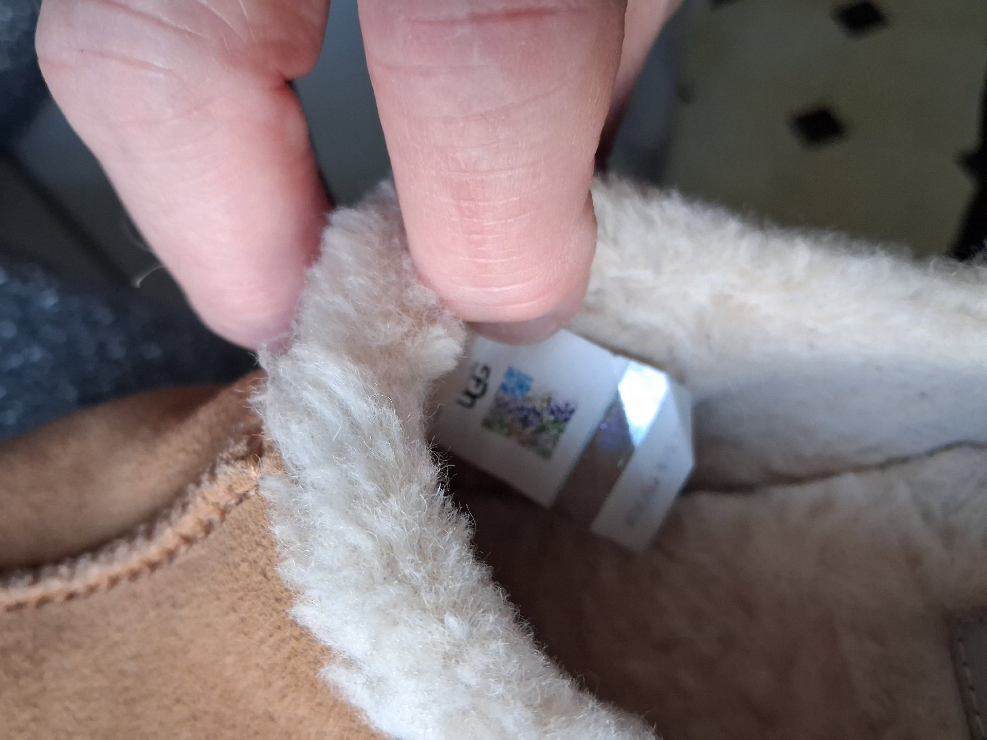 UGG Brown Suede Sheepskin Lined Slippers, UGG, 5, Like New condition — preloved on SilentSale®