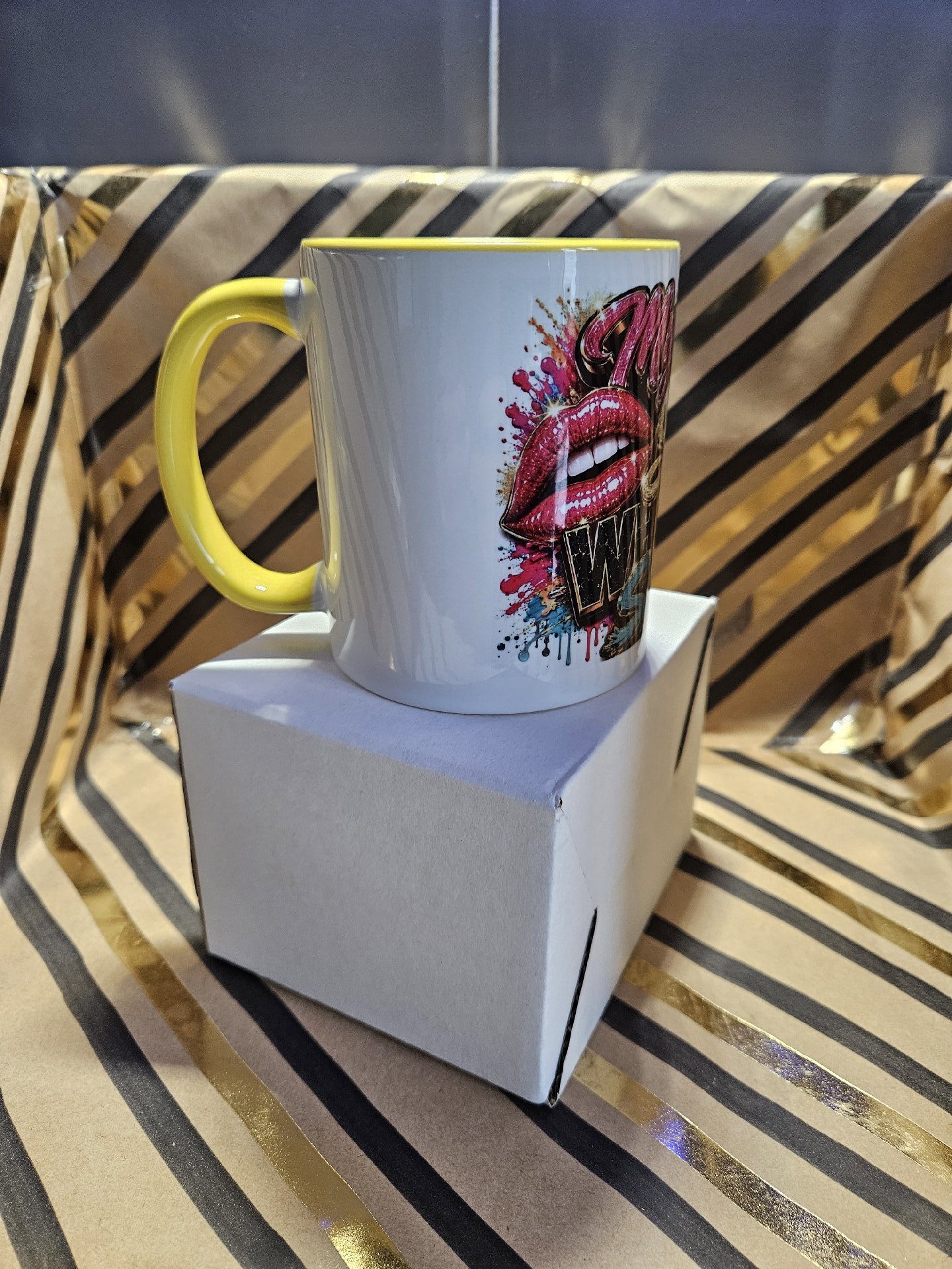 My Face Said What I Said Printed Ceramic Mug with Yellow Handle, Unbranded, One Size, New condition — preloved on SilentSale®