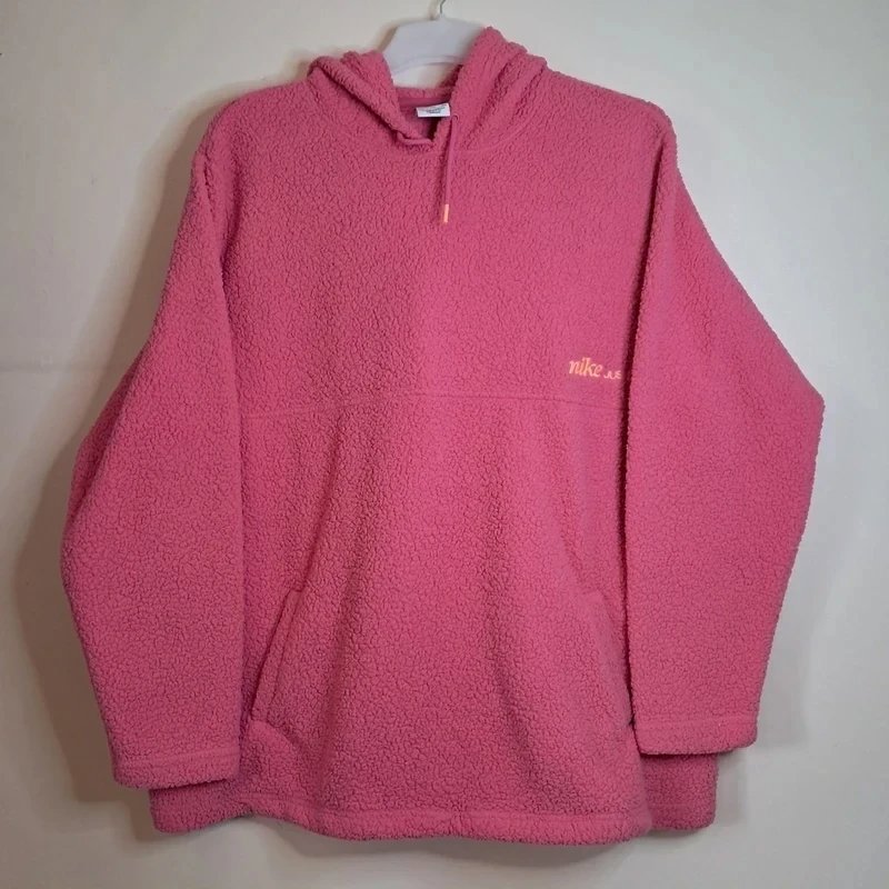 Nike Therma-FIT Pink High-Pile Sherpa Fleece Pullover Hoodie XXL, Nike, XXL, Excellent condition — preloved on SilentSale®
