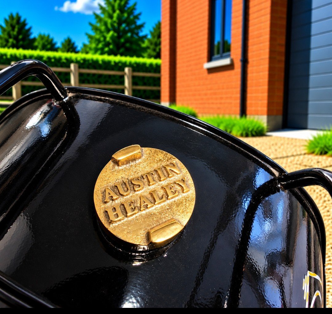 New Reproduction Round Austin Healey Metal Petrol Can – Garage, Mancave Decor, Austin Healey, Large, New condition — preloved on SilentSale®