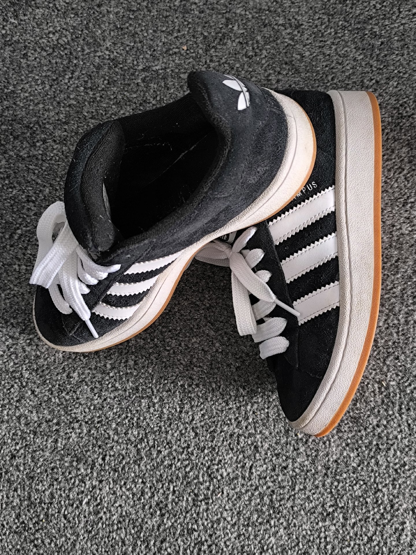 Adidas Campus 00s Black Suede Trainers with White Stripes, Adidas, 4, Good condition — preloved on SilentSale®