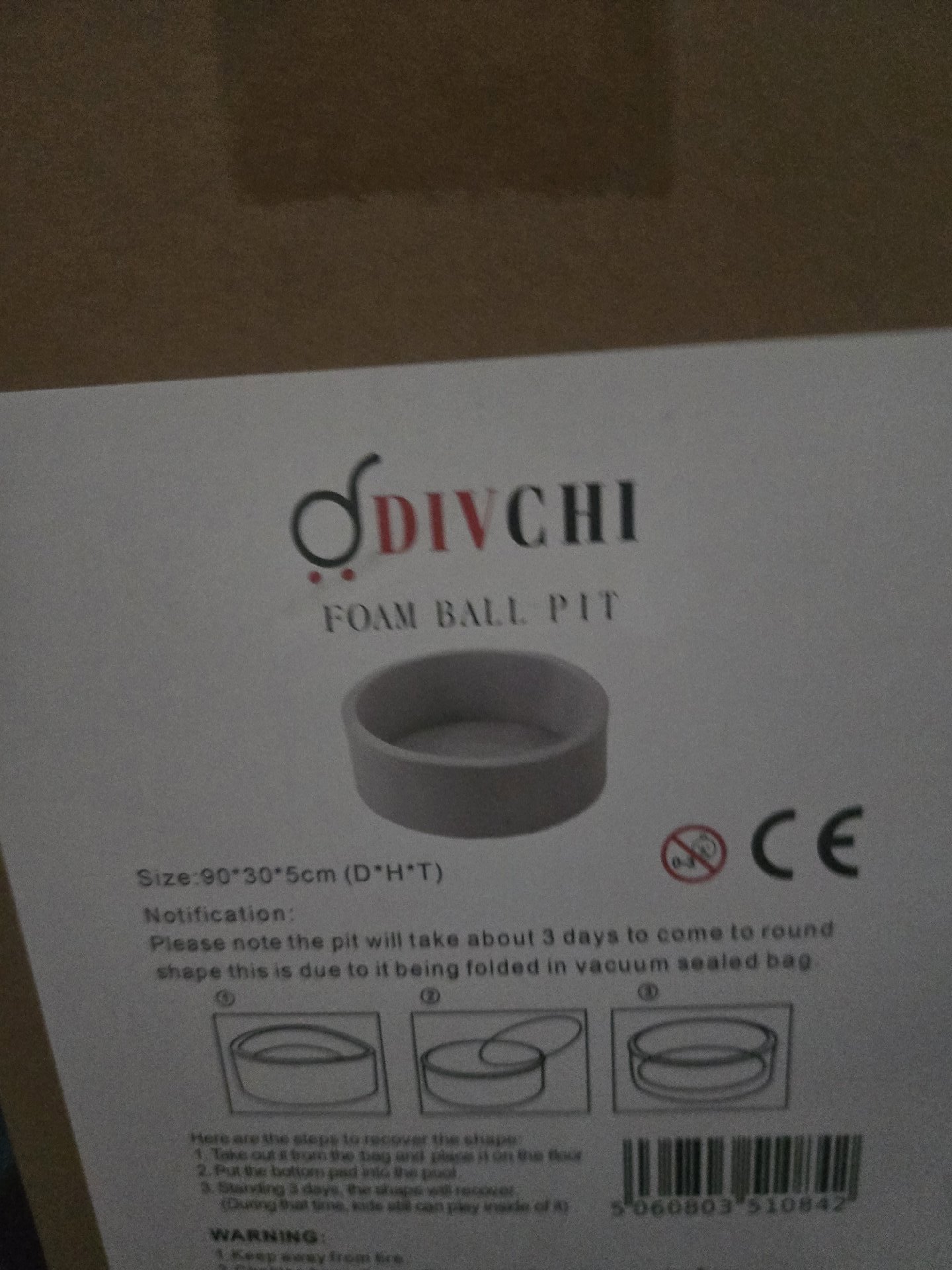 Divchi Foam Ball Pit Grey 90x30x5cm, Divchi, 90x30x5cm, New condition — preloved on SilentSale®
