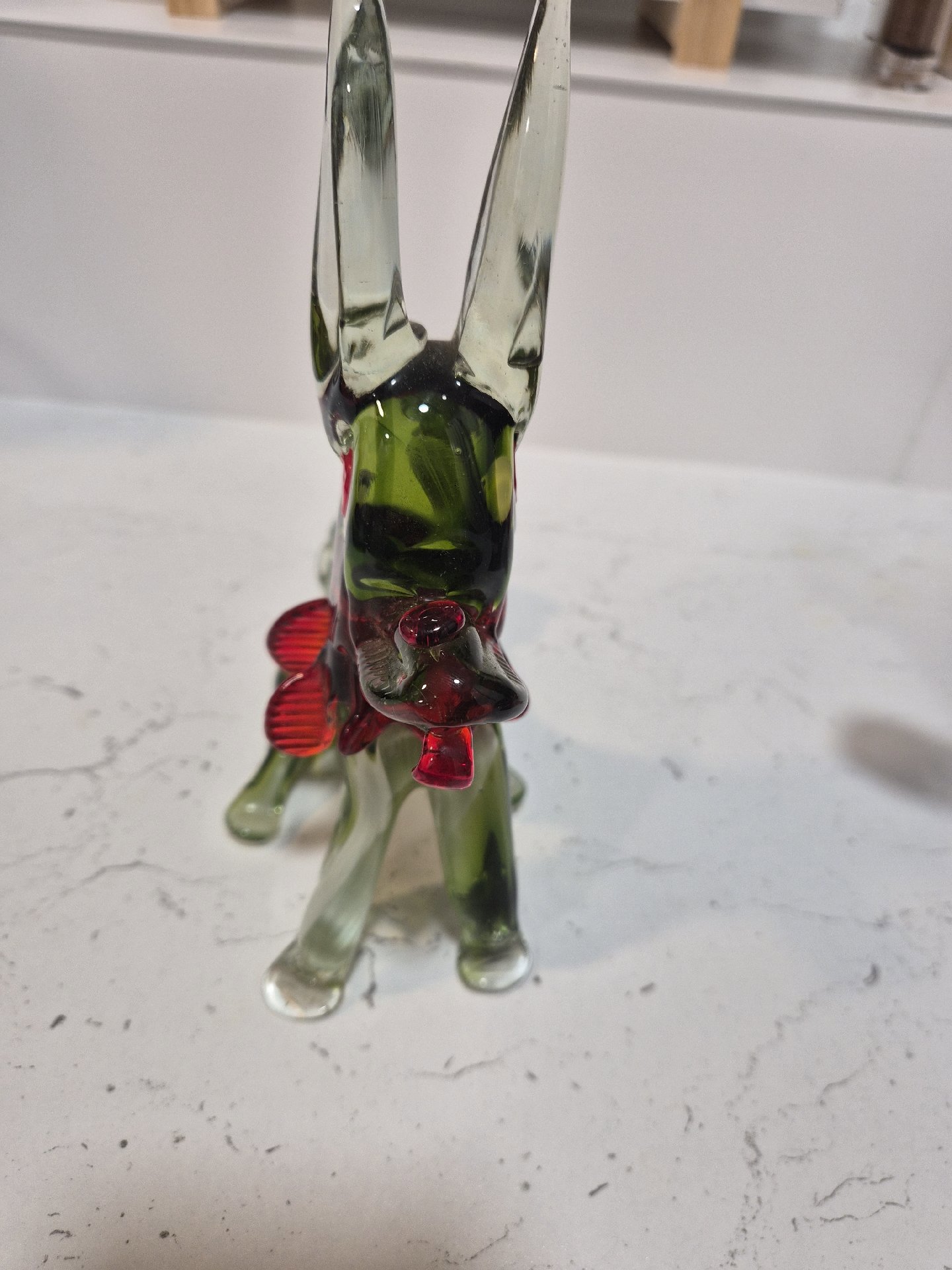 Handmade Glass Animal Figurine Green Red, Handmade, Medium, Excellent condition — preloved on SilentSale®