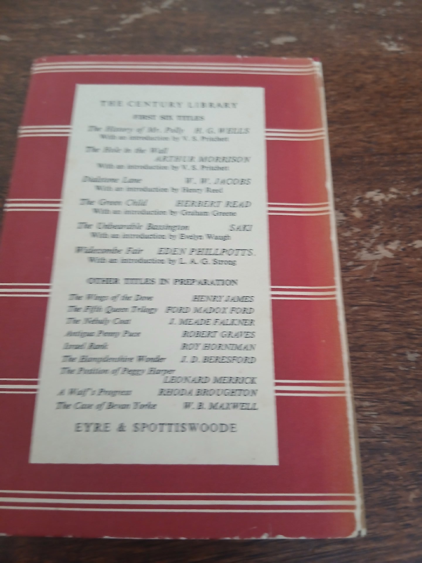 Arthur Morrison The Hole in the Wall Book, Eyre & Spottiswoode, small, Good condition — preloved on SilentSale®