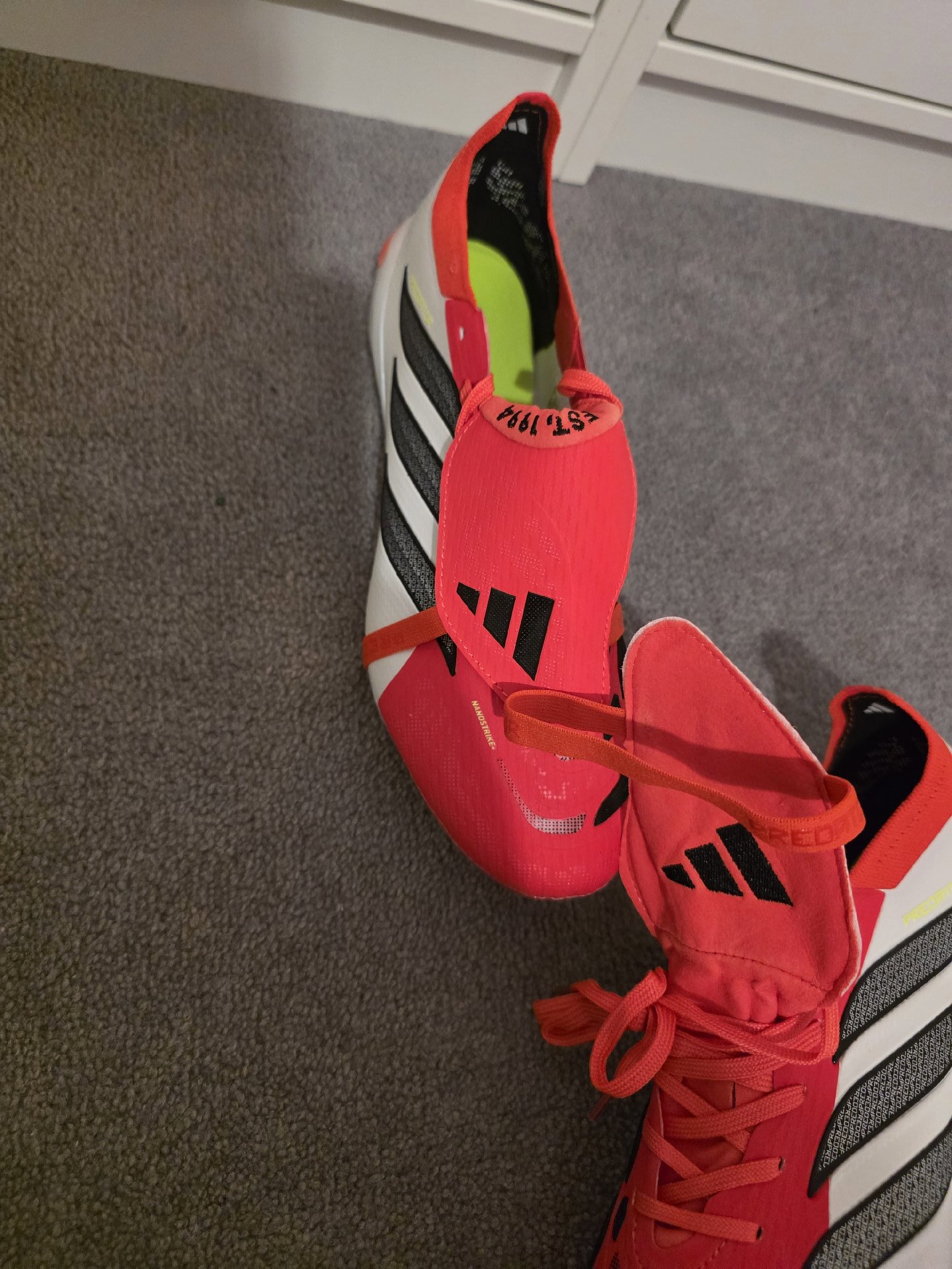 Adidas Predator Football Boots Red White – Size 7.5, Adidas, 7.5, New condition — preloved on SilentSale®