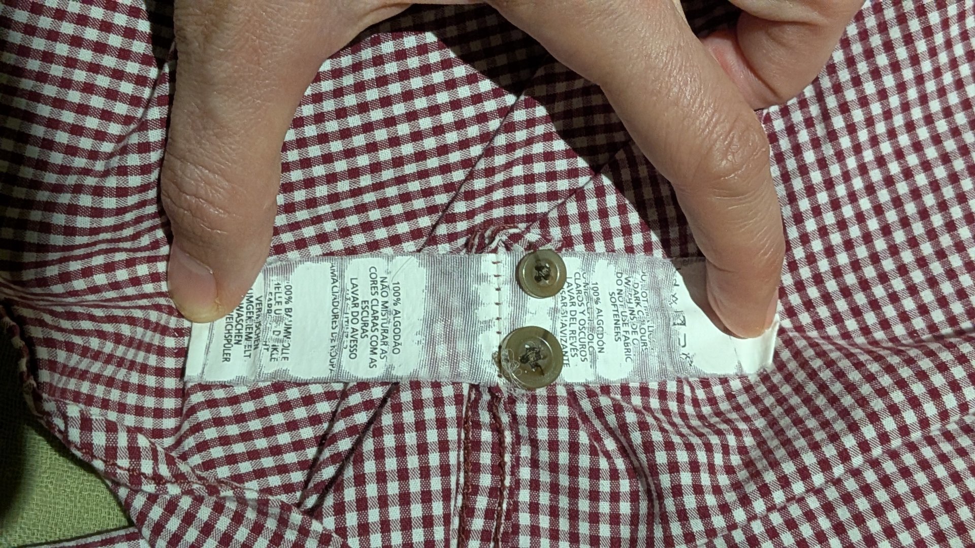 Size L Cedar Wood State burgundy and white gingham button-down shirt, Cedar Wood State, L, Excellent condition — preloved on SilentSale®