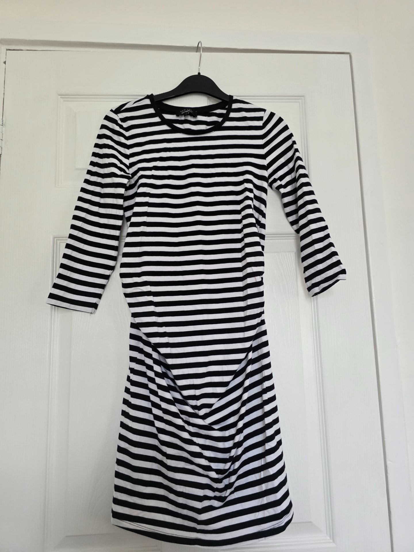 New Look Maternity Black & White Striped Dress, New Look, 8, Excellent condition — preloved on SilentSale®