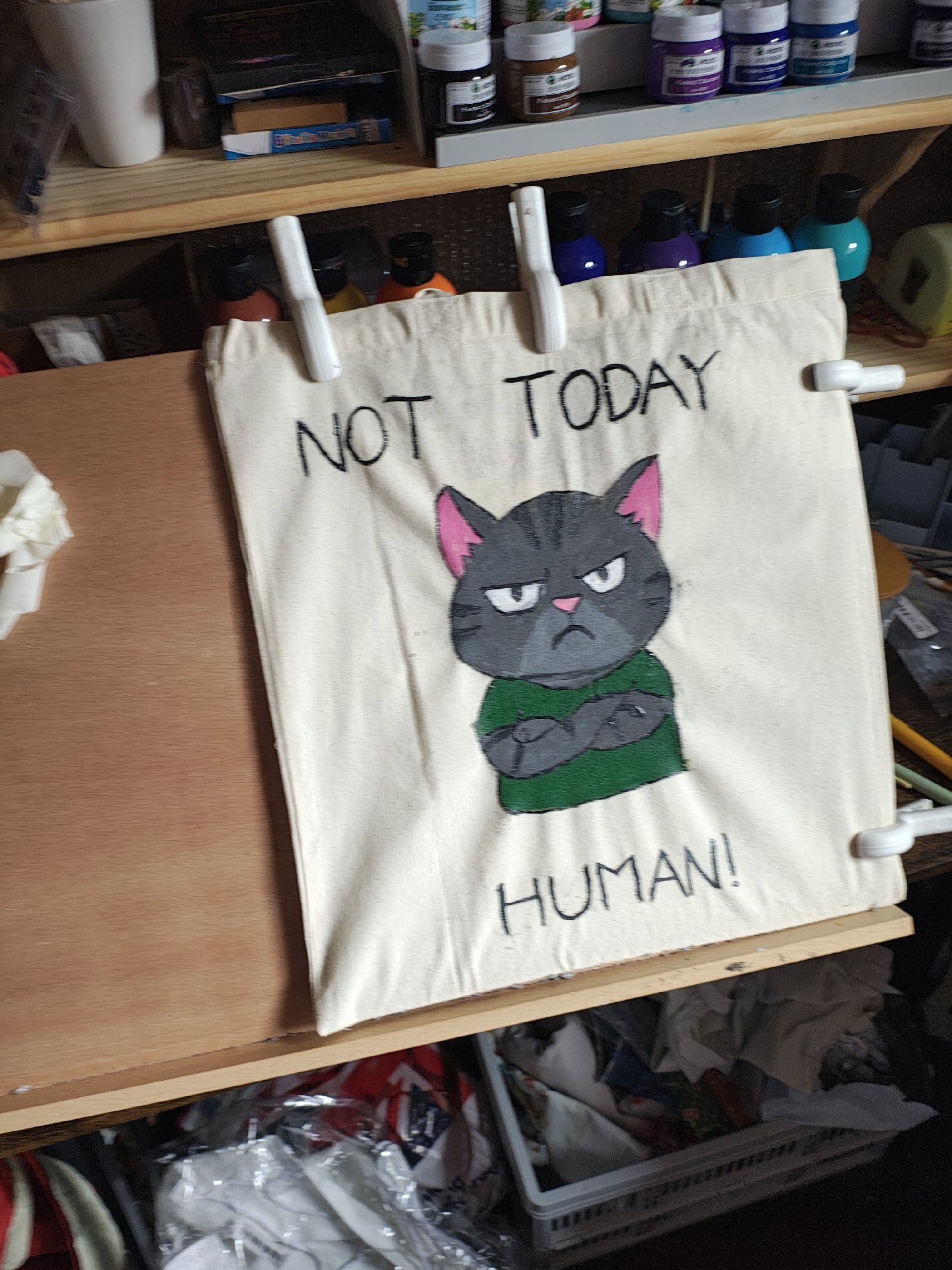 Grumpy cat tote bag , Unbranded, Medium, Excellent condition — preloved on SilentSale®