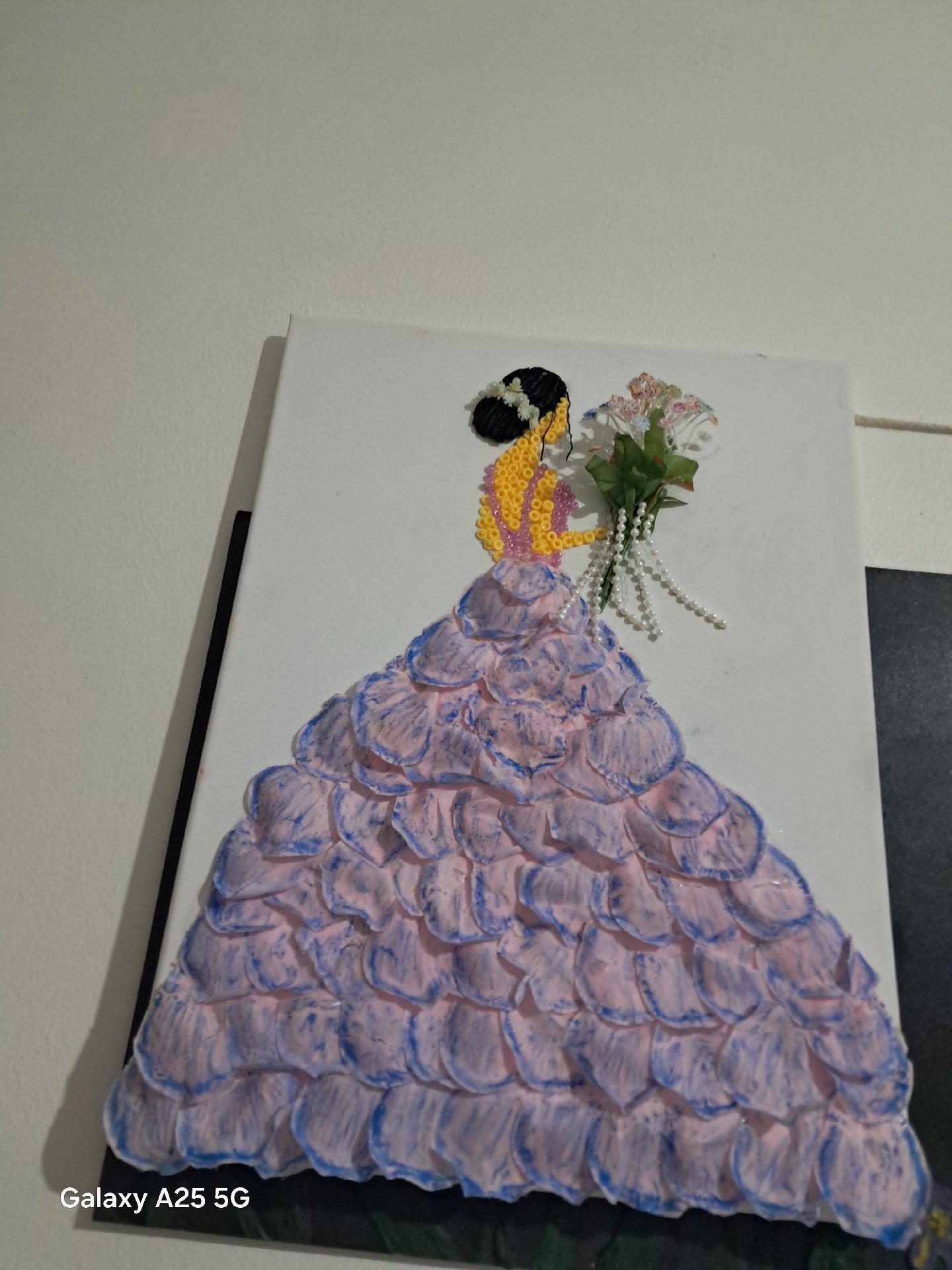 Handmade 3D Mixed Media Wall Art of Woman in Dress, selfmade, One Size, Excellent condition — preloved on SilentSale®
