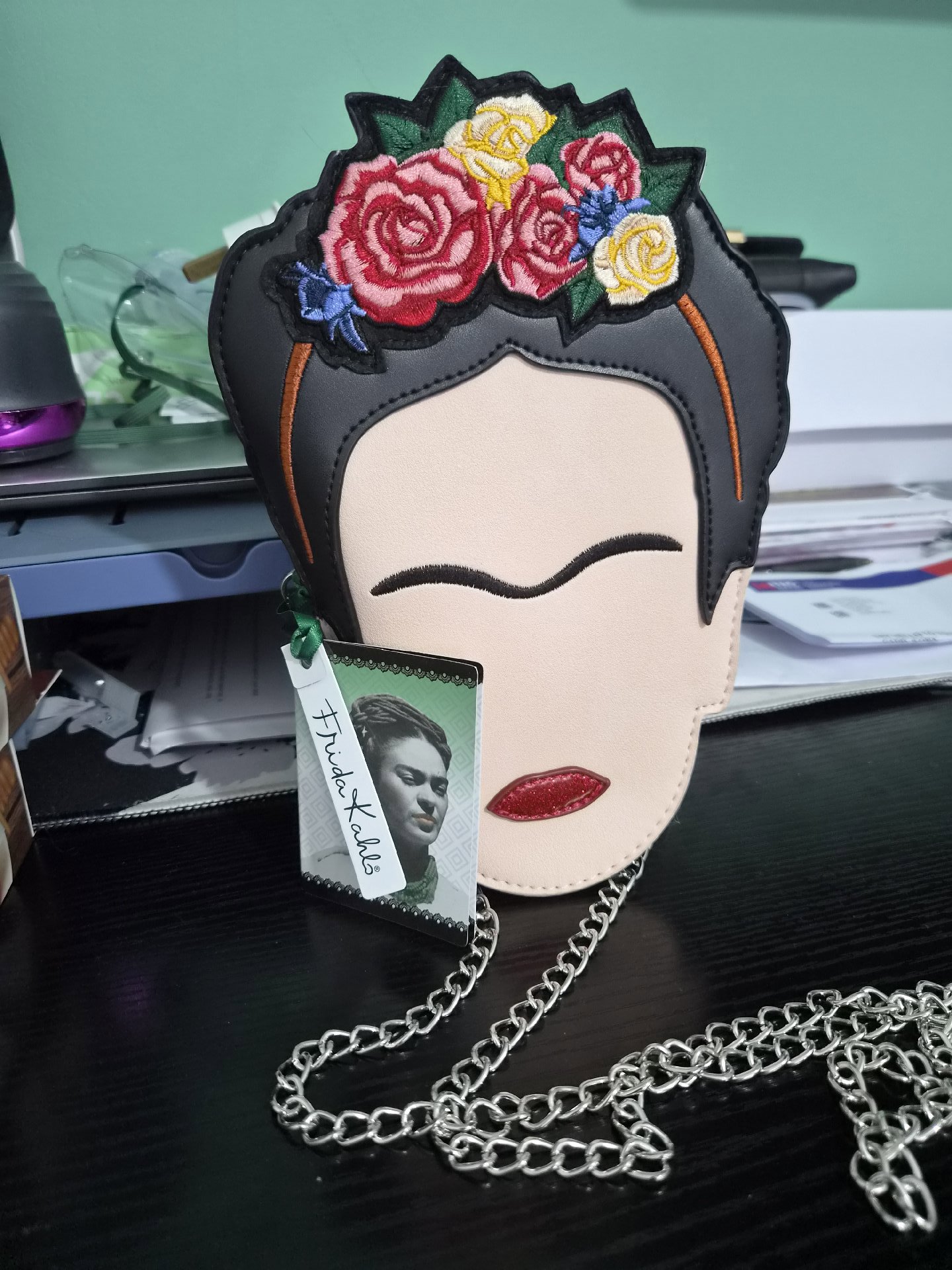 Frida Kahlo Face Shaped Crossbody Bag with Floral Detail, Frida Kahls, Small, Excellent condition — preloved on SilentSale®