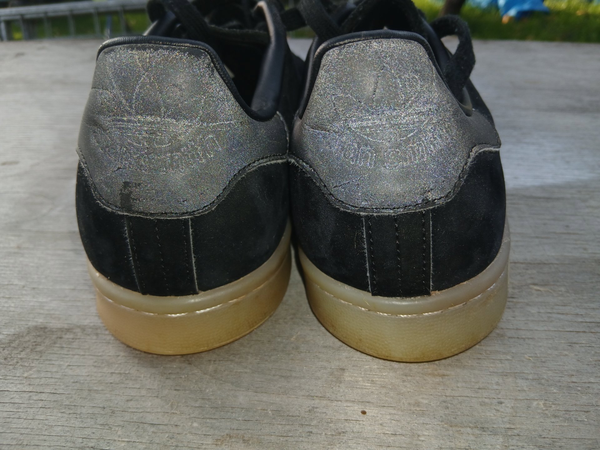 Adidas Black Suede Stan Smith Trainers, Adidas, 7.5, Good condition — preloved on SilentSale®
