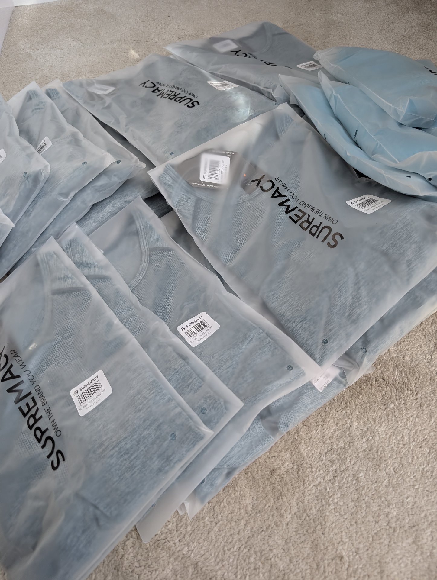 Supremacy Blue Sports Crop Tops and Long Sleeve Top Bundle, Supremacy, XXL, New condition — preloved on SilentSale®