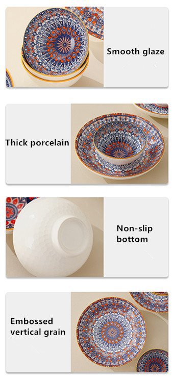 Specific Style Ceramic Tableware Set with Decorative Bowls and Plate 6 piece , Specific Style, One Size, New condition — preloved on SilentSale®